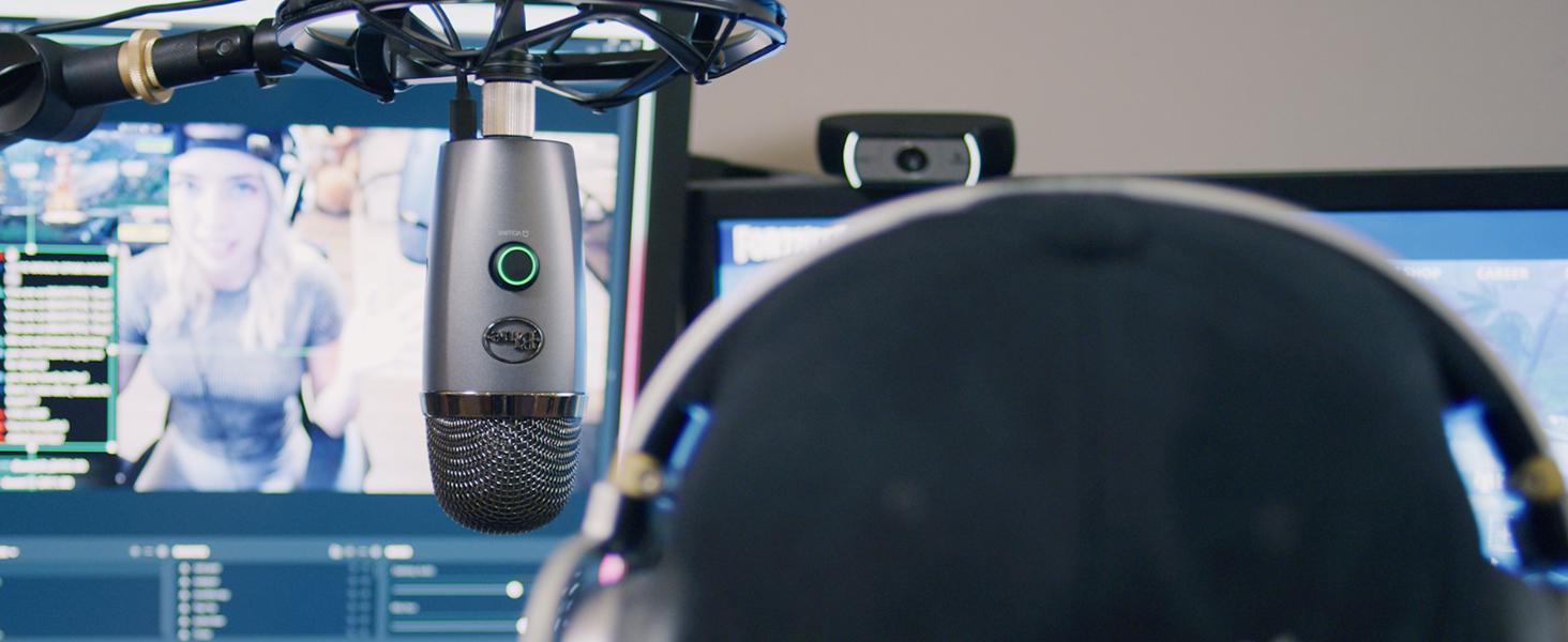 Blue Yeti Nano – Преміум USB-мікрофон для запису, стрімінгу, геймінгу та подкастів (PC/Mac). З Blue VO!CE, кардіоїдна та всеспрямована характеристика, чорний