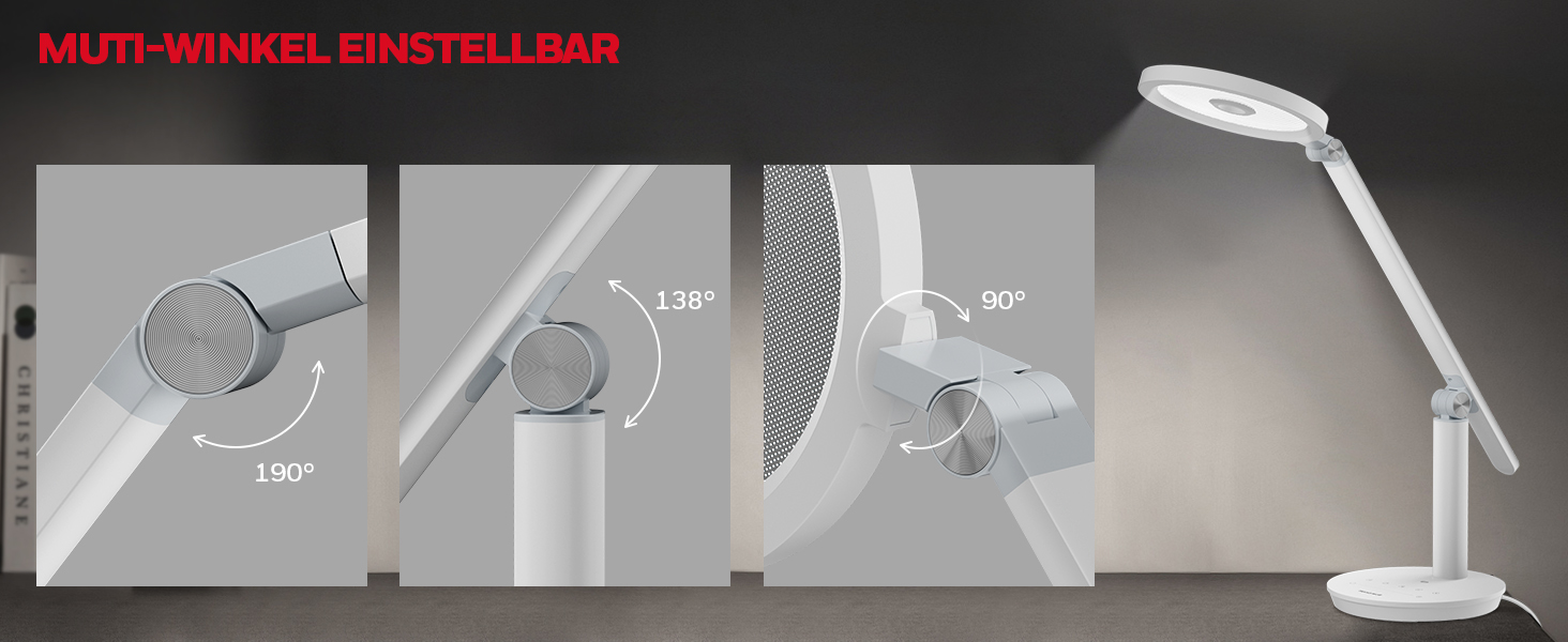LED настільна лампа Honeywell H6 Sunturalux з дотичним керуванням, таймером та регулюванням яскравості, 800LM, для робочого кабінету та спальні