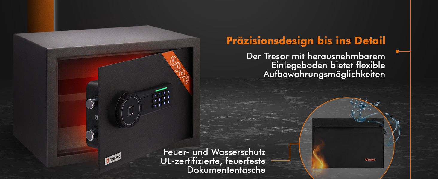 Сейф для дому Business XL Safe Tresor 50x35x36 см з біометричним датчиком, вогнестійкий, 60л для документів A4