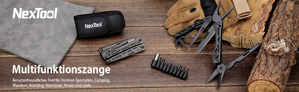 NexTool Multitool, 11-in-1 Multitool, Folding Stainless Steel, Multifunctional Tool with Knife, Scissors, Bottle Opener, and Wood Saw, 9 Screwdriver Bits, Nylon Pouch for Gifts for Men