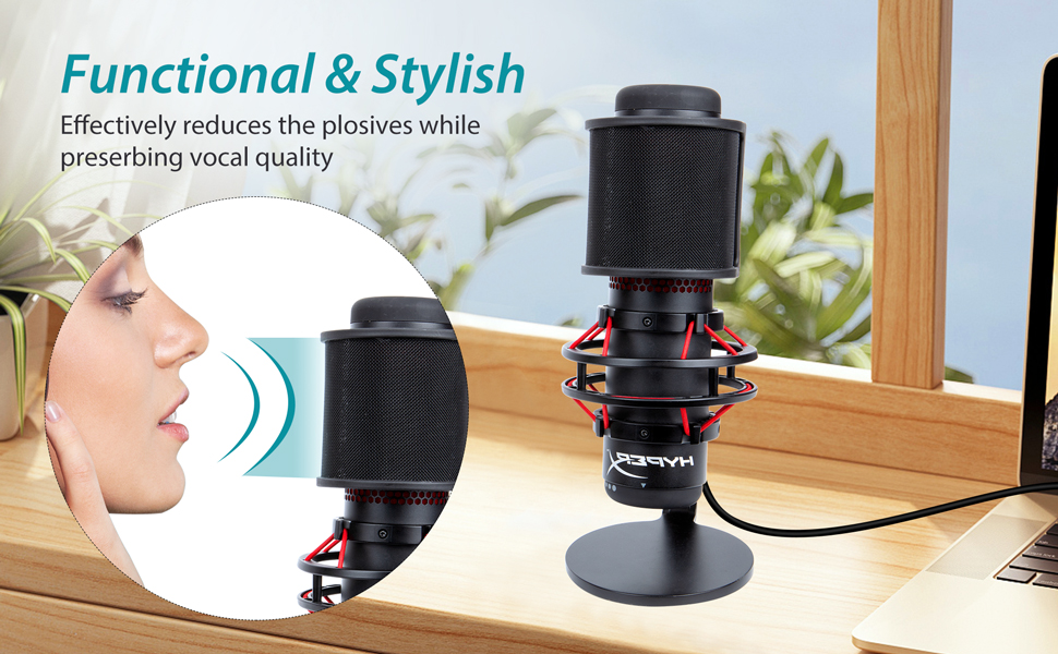 Кріплення для мікрофона HyperX QuadCast/S/ProCast – Ротаційне, з адаптером 3/8' - 5/8', від YOUSHARES (з поп-фільтром)