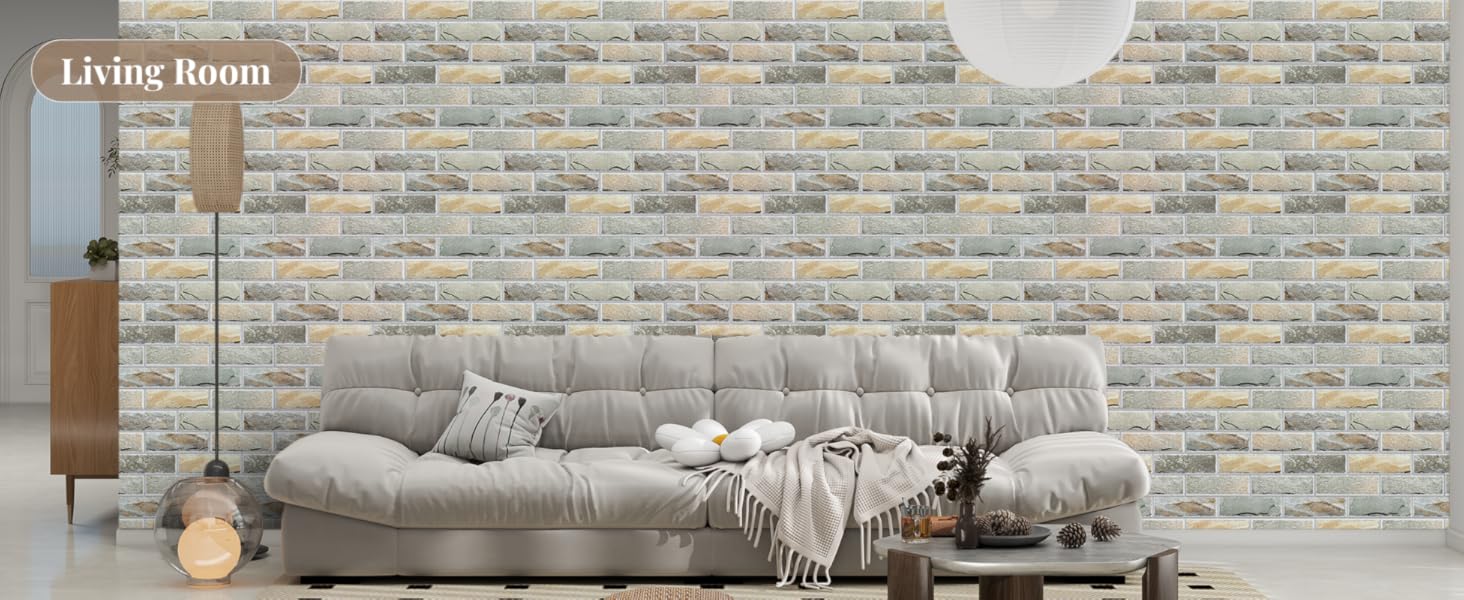 Акустичні панелі JBER самоклейні для звукоізоляції, шумопоглинаючі стінові панелі «Цегла» для студії, офісу та дому, 30 x 30 x 1 см, 12 шт, колір сірий (камінь)