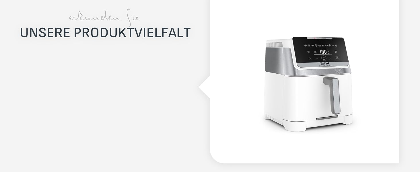 Фритюрниця Tefal Easy Fry Silence 7л з оглядовим вікном, біла (EY8421E0) - аерофритюрниця з тихим режимом, 10 програм, до 8 порцій