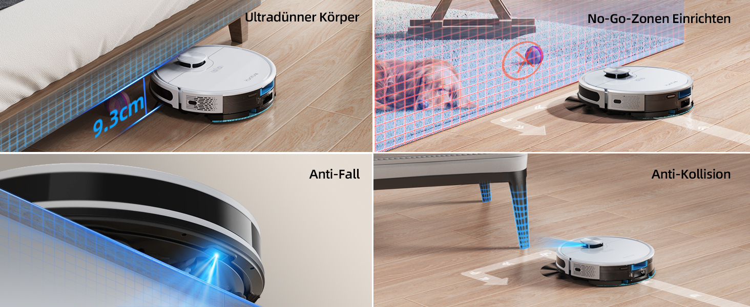 Робот-пилосос HONITURE Q6 SE з вологою тканиною, станція самостійного очищення, потужність 5000Pa, навігація LiDAR, мапірування, керування через додаток, сумісність з Alexa, для шерсті тварин та килимів, час роботи до 200 хвилин, білий