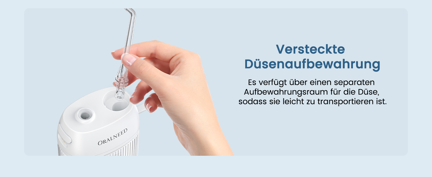 Портативний ірригатор Oralneed Mini Munddusche: 3 режими, IPX7, для дому та подорожей