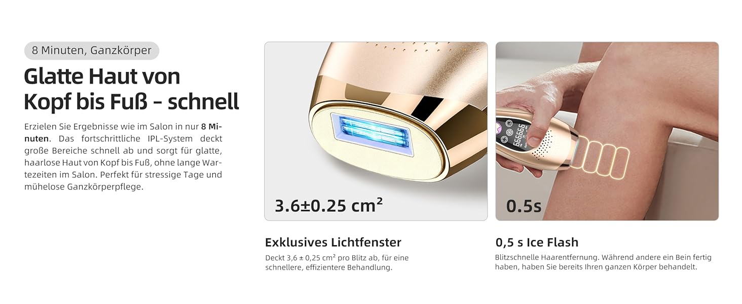 Пристрій для епіляції IPL з охолодженням 6°C, безболісна епіляція для тіла та обличчя, 999 900 імпульсів, 9 рівнів потужності, для тіла, обличчя, зони бікіні