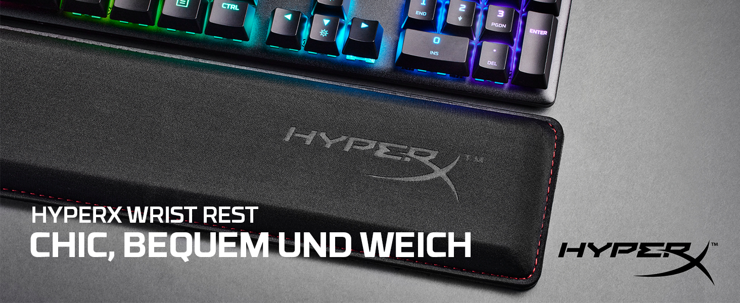 Підставка під зап'ястя HyperX для TKL-клавіатур з охолоджуючим гелем та ефектом пам'яті (Memory Foam), протиковзний дизайн