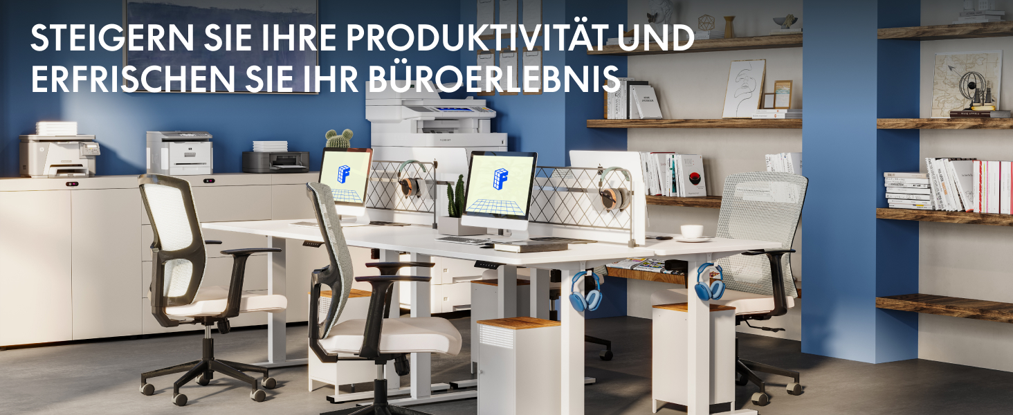 Регульований за висотою стіл FlexiSpot Basic – з органайзером для кабелів, гачками та суцільною стільницею. Ергономічний стіл для дому та офісу (120x60 см, горіх)