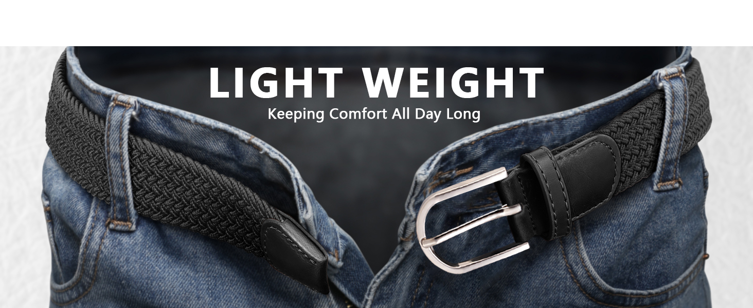 Тканинні ремені Tangchao 2 шт. Плетені еластичні ремені для жінок та чоловіків, 3.3 см, 90-135 см, чорний+бежевий, 100 см