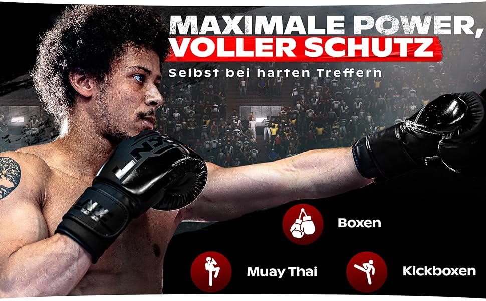 Боксерські рукавички LNX Performance Pro: для кікбоксингу, боксу, муай-тай, MMA (10, 12, 14, 16 Oz) - чорний колір