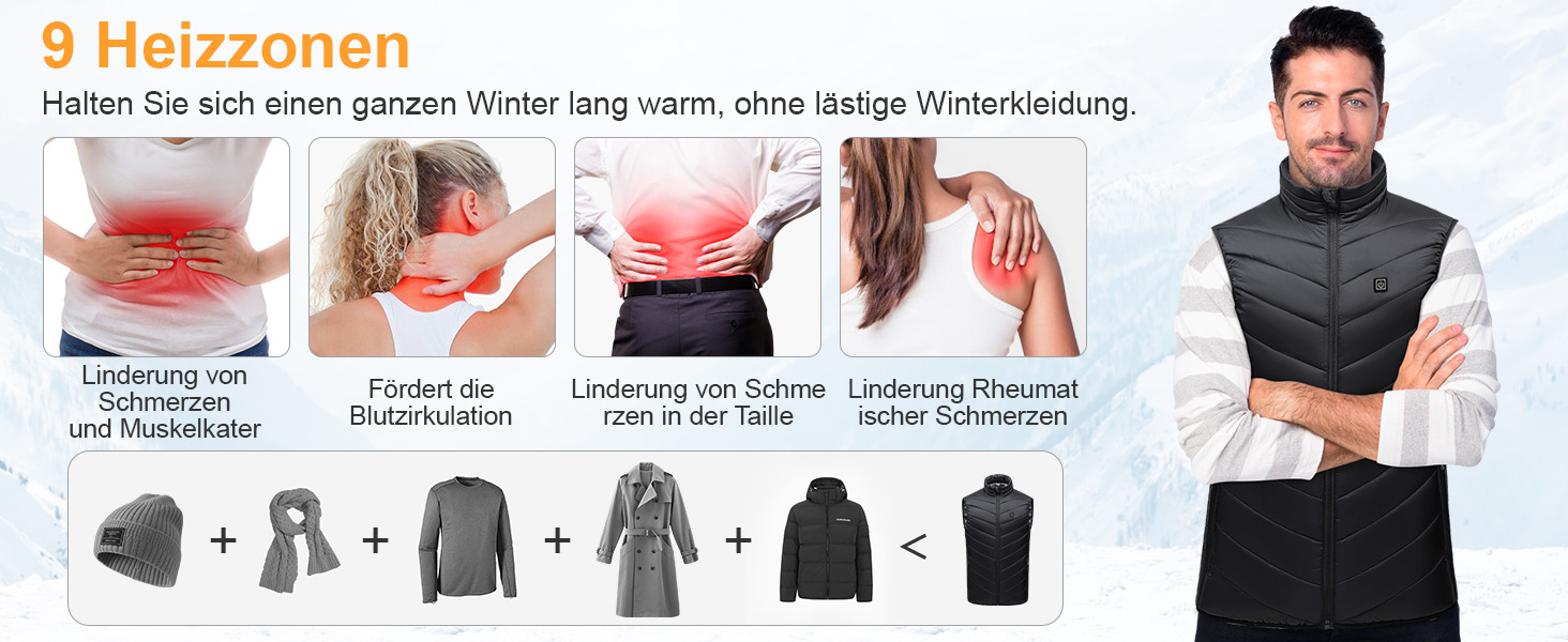 Обогревна куртка з Powerbank, легка та перезаряджувана, для чоловіків та жінок (XL)