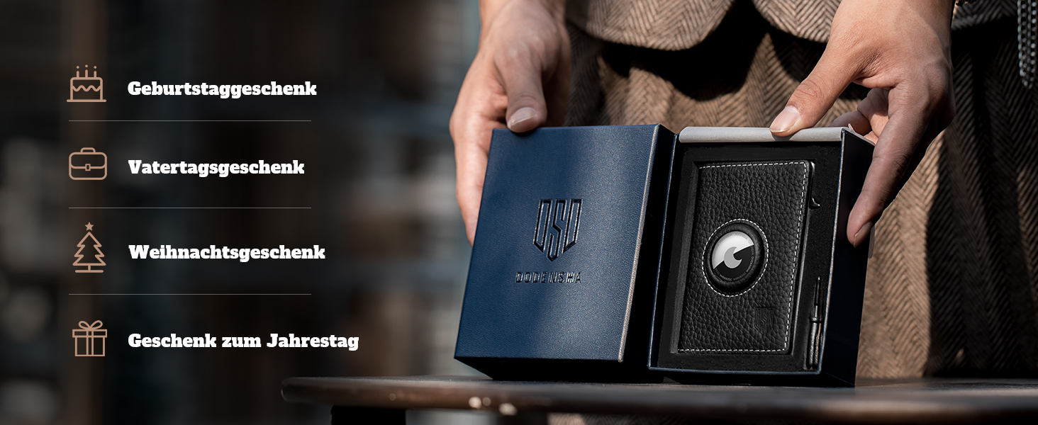 Портмоне DODENSHA® MagSnap для чоловіків з RFID захистом та відділенням для AirTag® I Кредитниця для 10+ карток I Портмоне з монетницею I (Чорний)