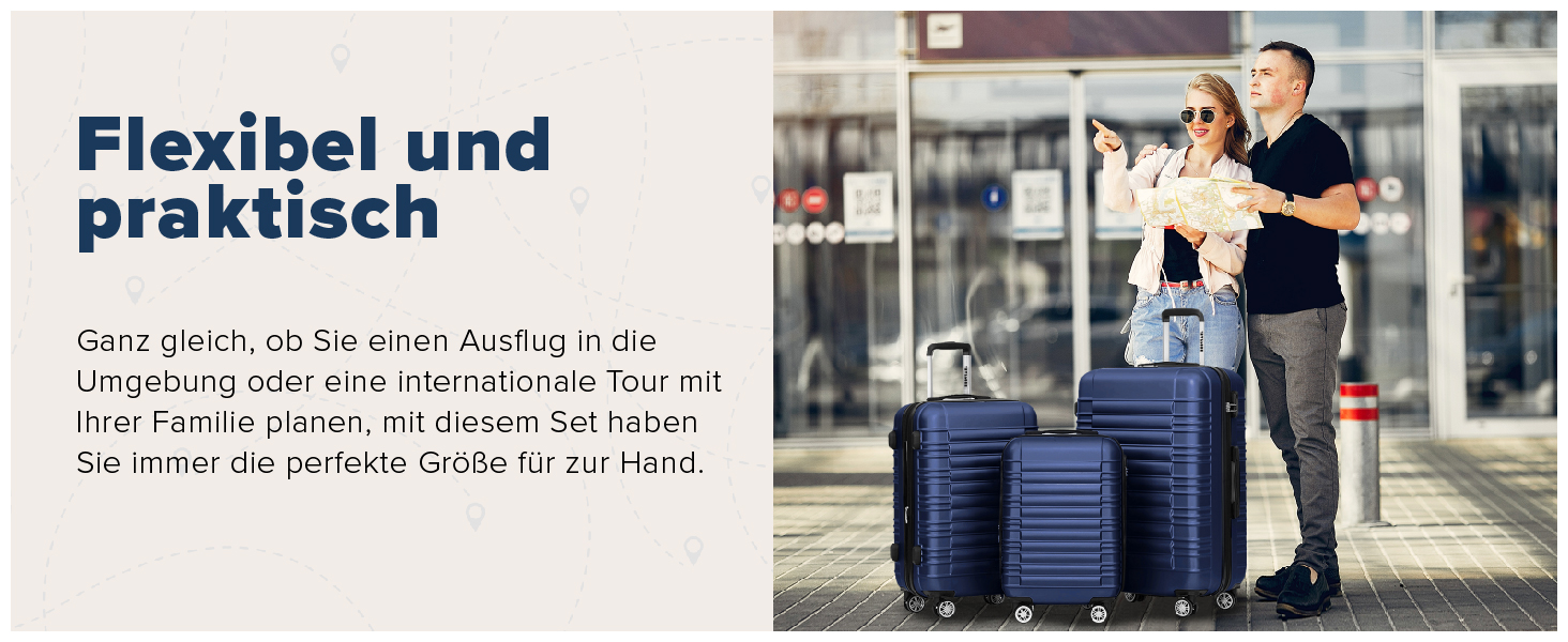 Набір валіз TRVLMORE 3 в 1: маленька, середня, велика, сірий колір. Валізи з твердим корпусом, 55x40x20 см (ручна поклажа).