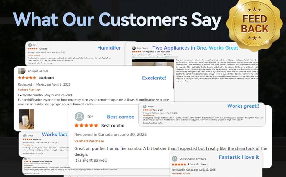 Повітряочищувач та зволожувач повітря 2 в 1 – зволожувач-випарник + HEPA-фільтр, для спальні, резервуар 3 л, тиха робота 23 дБ, без пилу та туману