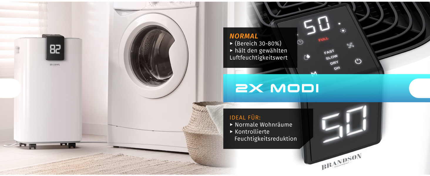 Електричний осушувач повітря Brandson 16L з компресором – 16 літрів/24 години – тихий – дисплей – для спальні, ванної, підвалу