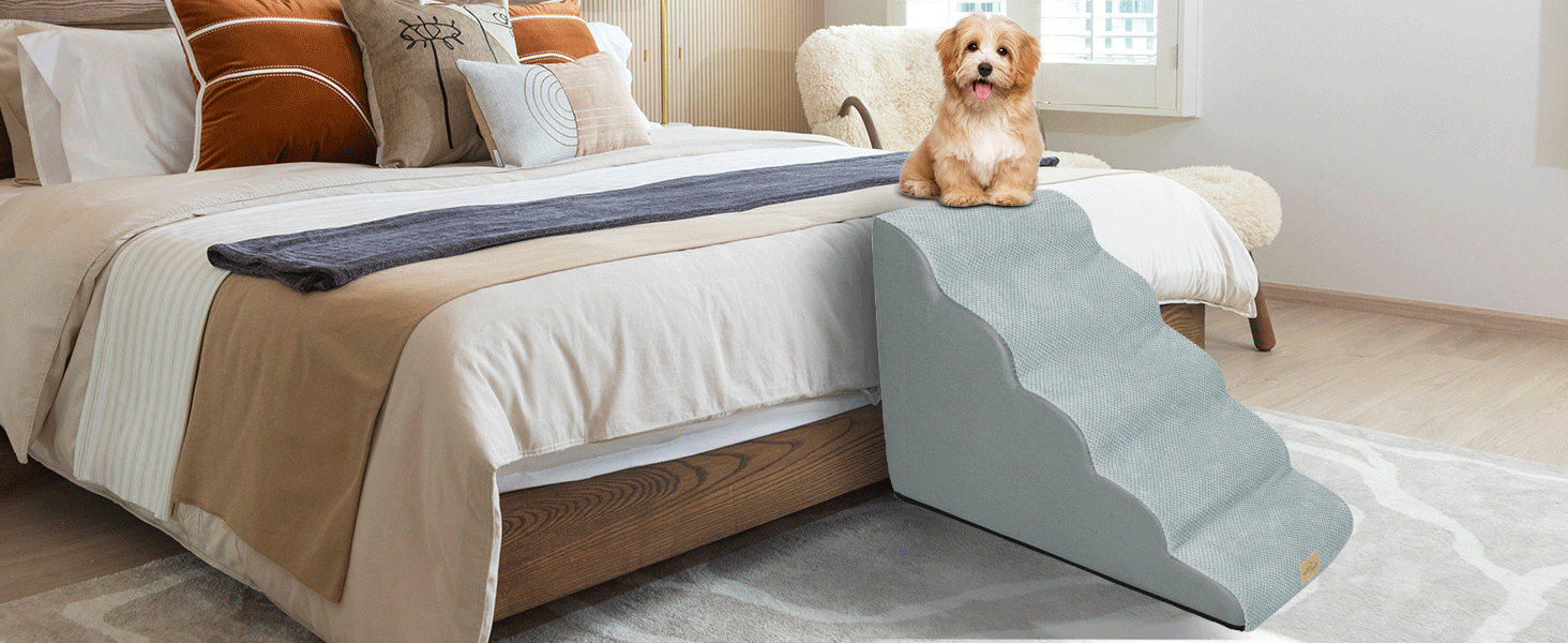 Сходинки для собак BingoPaw: 3/5 сходинок, 40/85 см, знімний чохол, протиковзкий