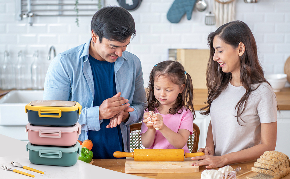 Ланчбокс Lille Home з нержавіючої сталі з 2 відділеннями, 850 мл, витокостійкий, з сумкою та столовими приборами, BPA-free, рожевий