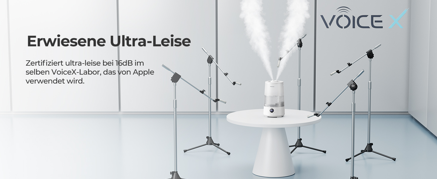 Зволожувач повітря Homvana для спальні: 3.6L, 360° Cool Mist, тиха робота 16dB, аромадифузор, нічне підсвічування 7 кольорів, BPA Free, для дітей та рослин