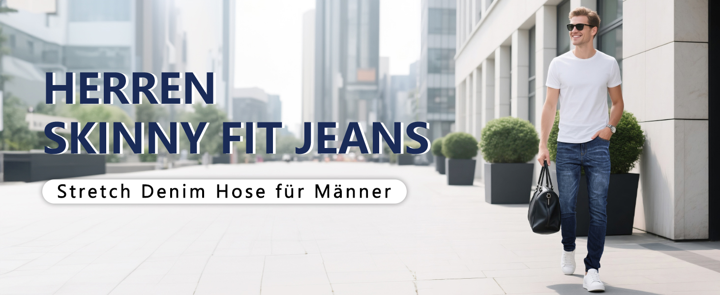 Чоловічі джинси GINGTTO Slim Stretch Skinny світло-блакитні 32W/30L