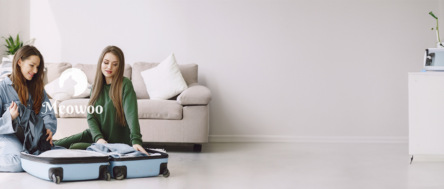 Набір кубиків-органайзерів для валізи Meowoo (4шт) - кубики-компресори, чорний