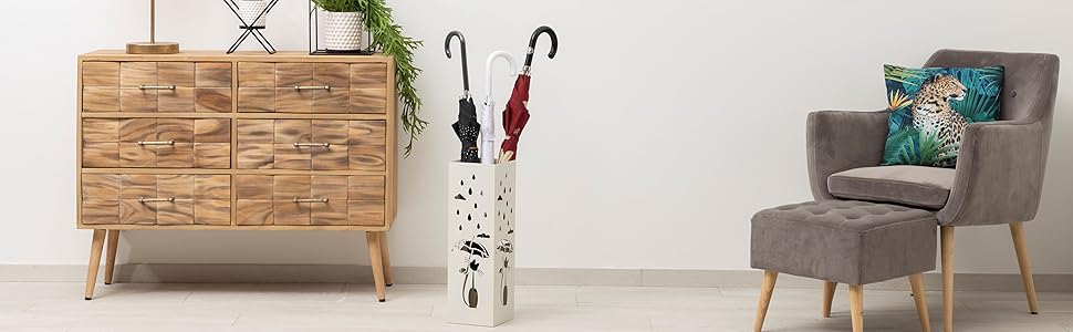 Підставка для парасольки Baroni Home з металу з різьбленням