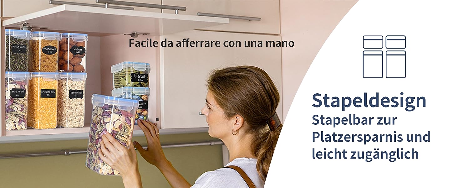 Набір контейнерів для їжі Hibisaws 12 шт. з кришкою, контейнери для заморожування, ланч-бокси, BPA-free, 100% герметичні, прозорі, 6 x 1L & 6 x 0.5L