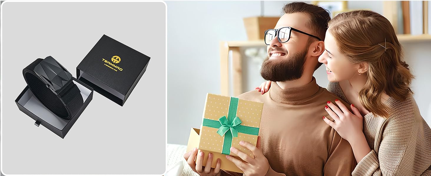 Чоловічий тактичний ремінь з нейлону, велика ширина, автоматична пряжка без отворів. Чорний, 110-200 см (для талії 166-175 см). У подарунковій коробці.