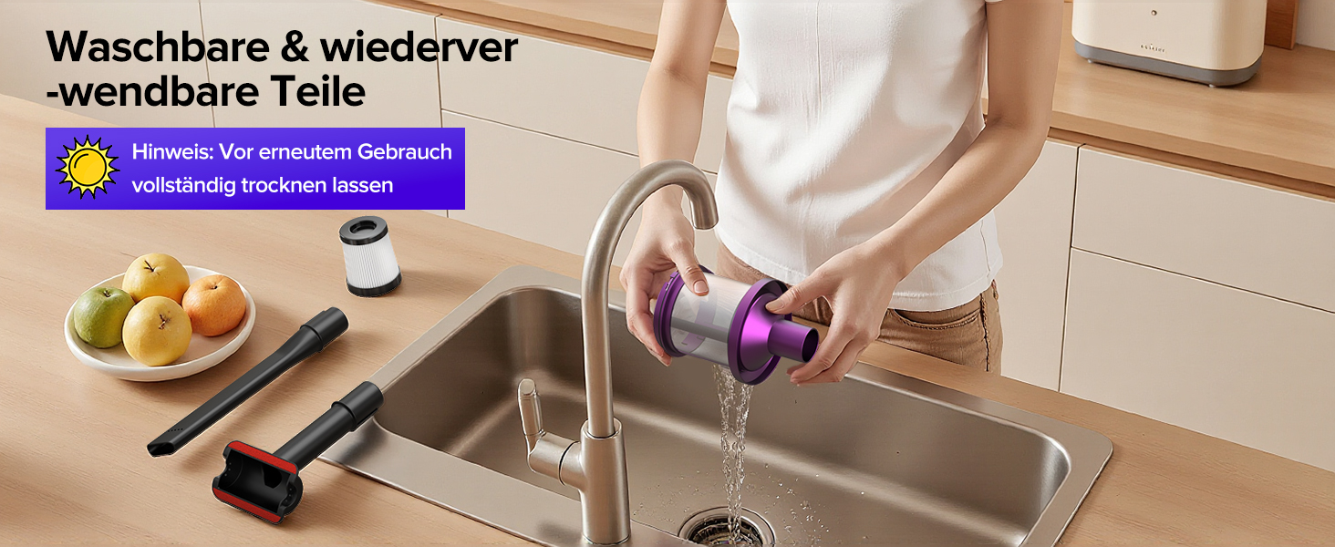 Бездротовий пилосос Lubluelu: легкий, тихий, з LED-дисплеєм та складним трубою. Потужне всмоктування для шерсті тварин, килимів, твердих поверхонь та авто (чорно-фіолетовий)