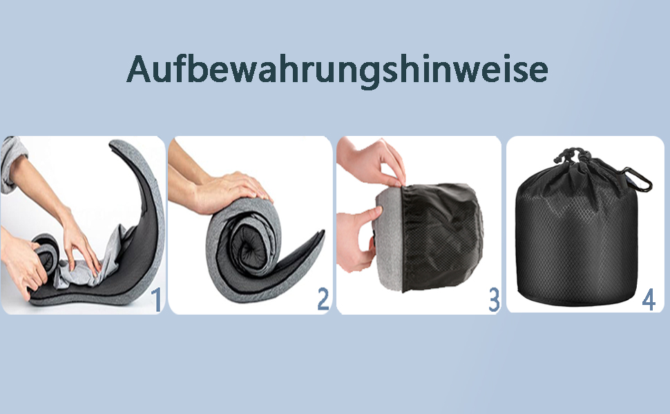 Подушка для шиї з регульованою капюшоном та 360° підтримкою шиї | Ергономічна подушка з піною з пам'яті для подорожей (літак, авто) | З чохлом для подорожей та берушами | Дихаюча та пральна (світло-сіра)