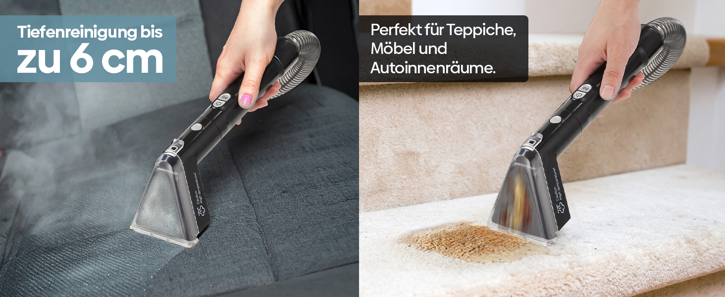 Olvy Teppichreiniger PRO: професійний пароочисник для килимів, диванів та матраців – 1650W, з миючим засобом