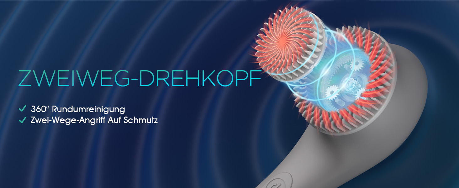 Електрична щітка для спини VOYOR BC300 (сіра): для скрабу та масажу тіла, водонепроникна, USB-зарядка