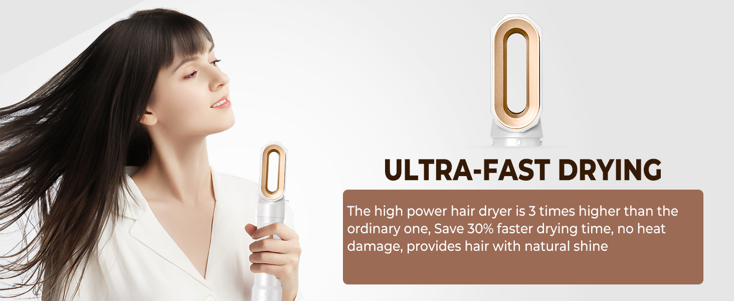 Airstyler 5 в 1: Фен-щітка з іонізацією, 20 м/с, 110 000 об/хв, для створення локонів та випрямлення волосся (фіолетовий)