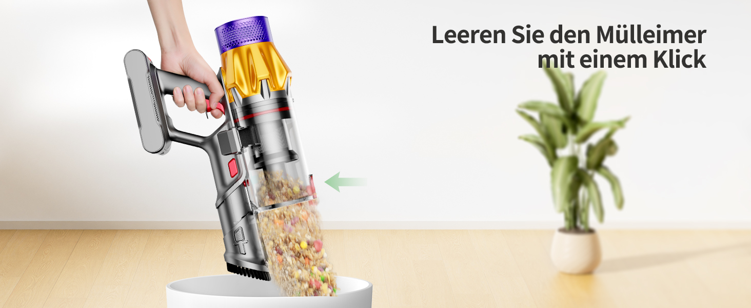 Акумуляторний пилосос SunSare 600W з дисплеєм, 50000Pa, 65хв роботи, для твердих поверхонь, килимів, шерсті тварин