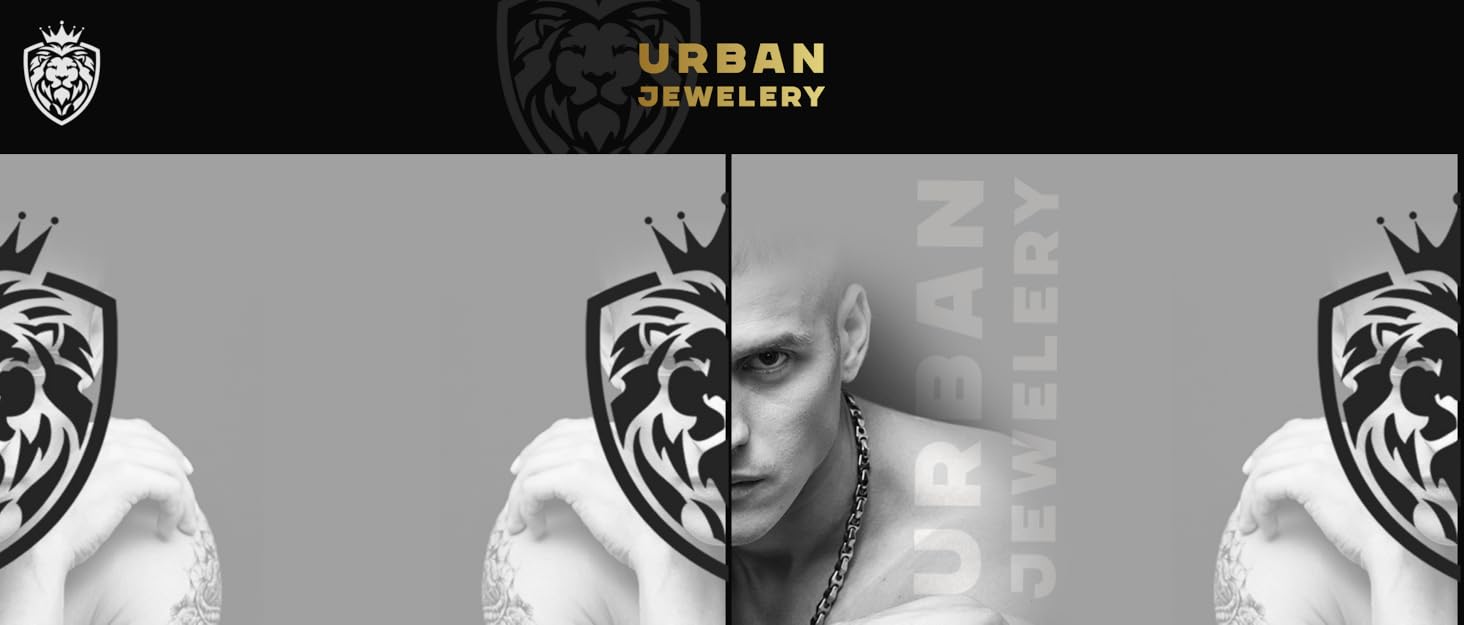Чоловічий браслет URBAN JEWELRY з нержавіючої сталі, чорний, 23 см (з подарунковою коробкою бренду)