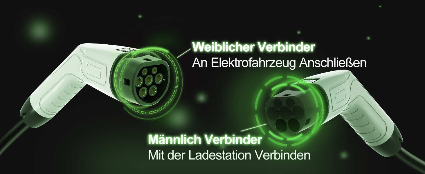 Кабель для зарядки електромобіля Type 2 (22kW, 32A, 5M) з варіатором напруги 3-фазний, з сумкою, для Tesla, e-Golf, ID.3, i3 (TÜV/CE/IP65)