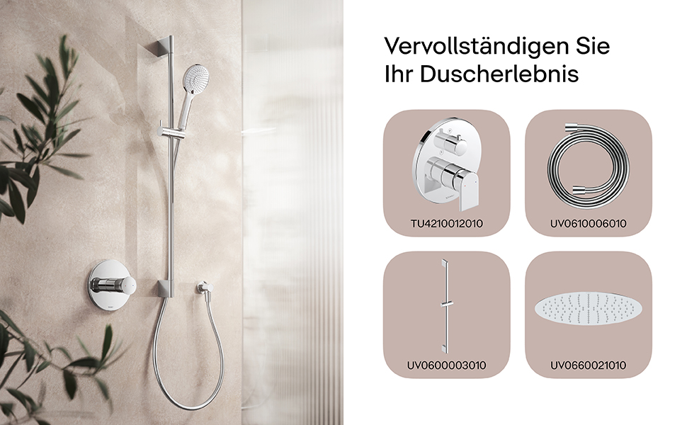 Душова лійка Duravit Universal з 3 режимами (Rain, Intense, Soft), ручна душова насадка Ø 110 mm, економія води MinusFlow, легко чиститься, хром