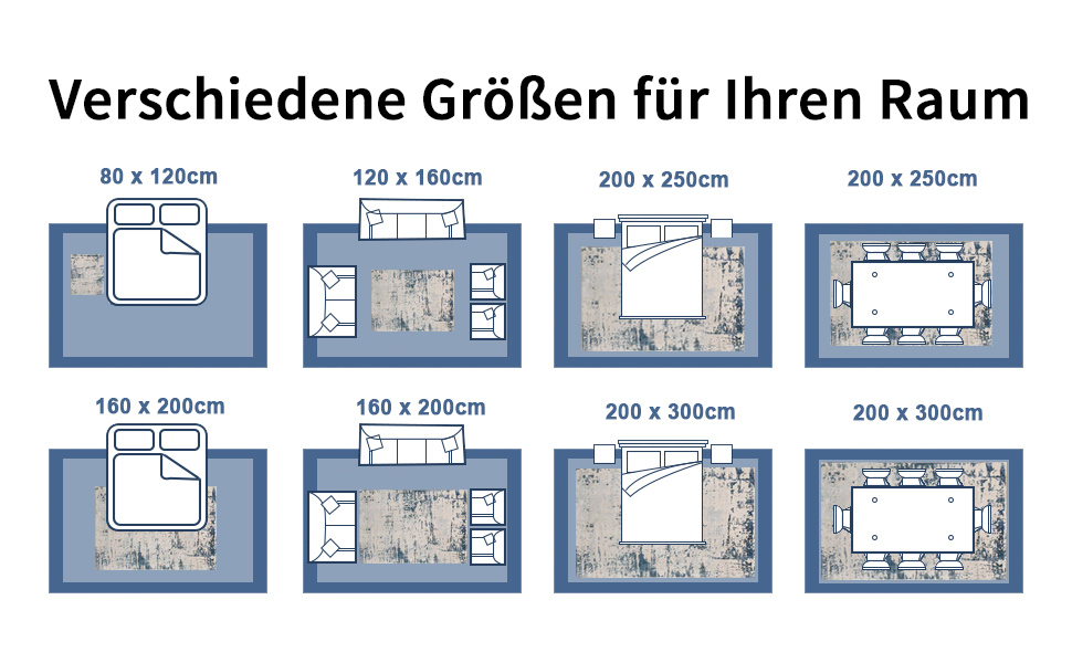 Килим з коротким ворсом для вітальні: абстрактний дизайн, сірий колір, 120 x 160 см