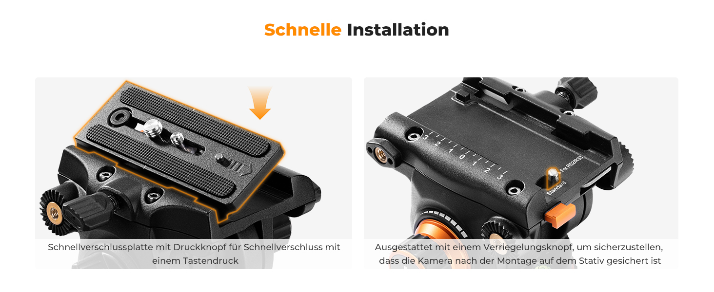 Штатив для камери K&F CONCEPT VA3+BV20: відео штатив з поворотним кріпленням, 184 см, для DSLR, відеокамер