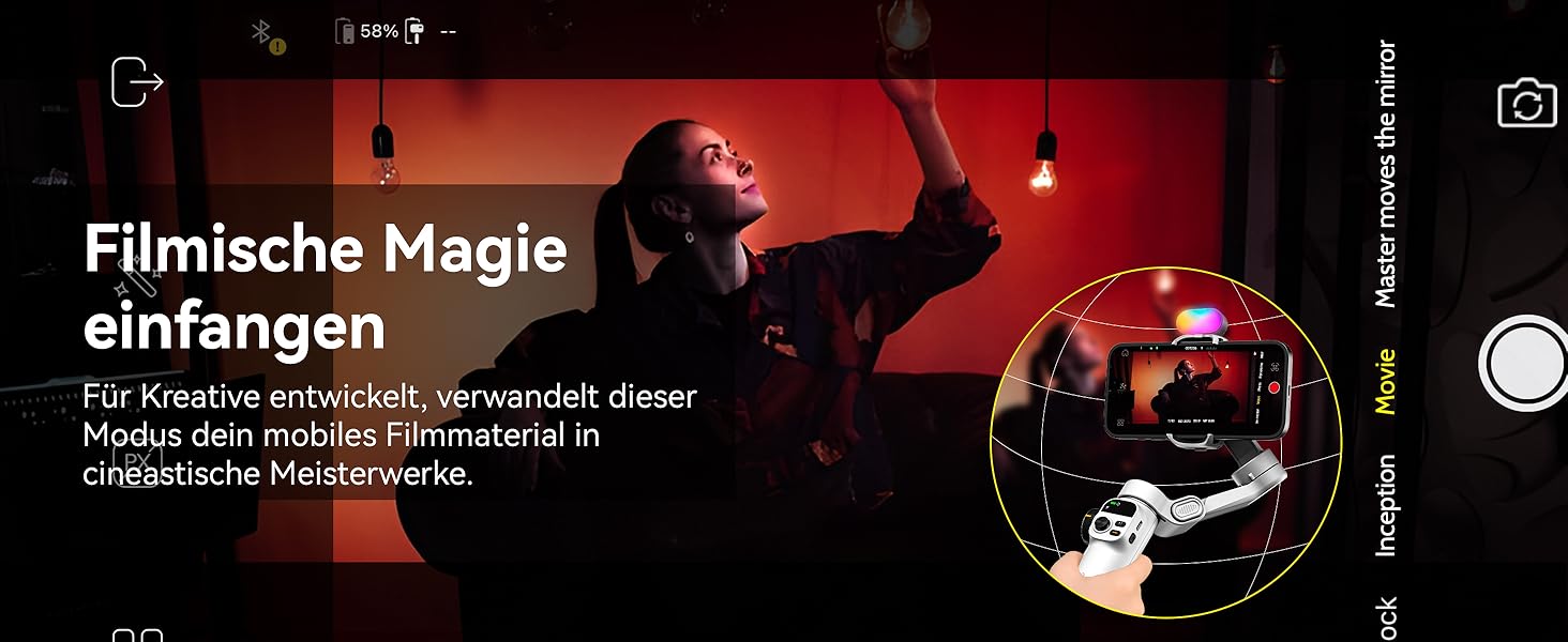 Стабілізатор для iPhone та Android від AOCHUAN: 3-осьовий гімбал з OLED-дисплеєм та подовжувачем 7,8 дюймів (Smart X2 Kit)