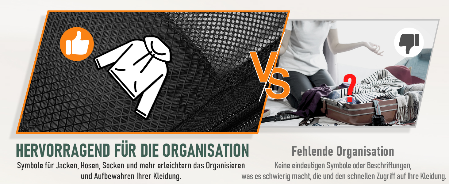 8-ми комплект кубиків для компресії багажу, органайзер для валізи, чорний. Організація подорожей, рюкзак, валіза.