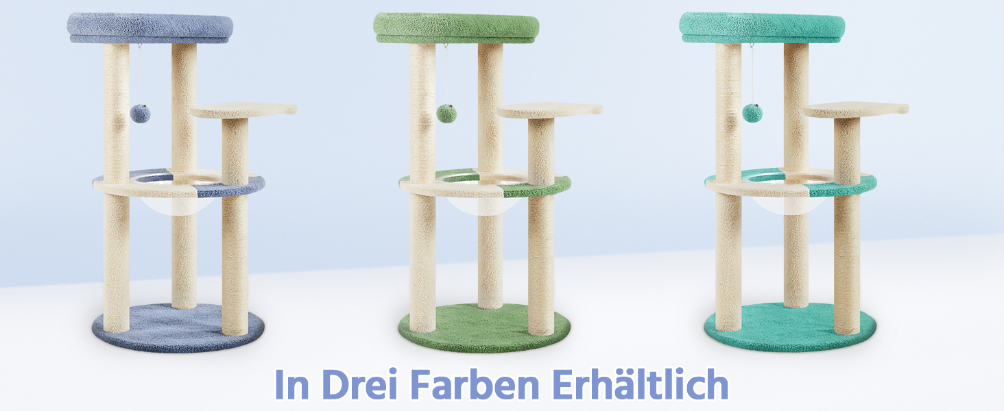 Yaheetech Cat Tree, Ocean Design Cat Tree, Cat Scratching Post, with Platform Space Capsule Sisal Pillars, Stable Climbing Tree for Cats, Blue/Beige