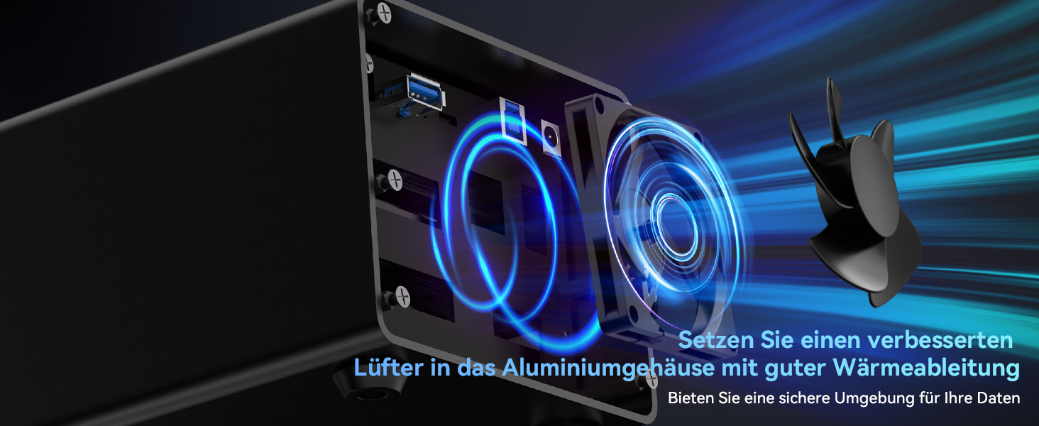 Корпус для жорстких дисків на 3 відсіки з алюмінію, USB 3.0, SATA HDD/SSD, Hot-Swap, DAS (без RAID/NAS)