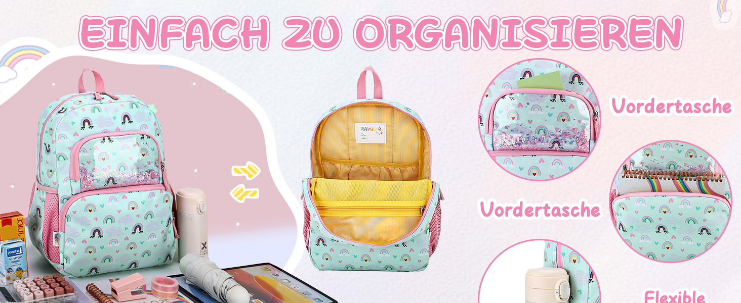 Дитячий рюкзак RAVUO для дівчаток та хлопчиків, шкільний рюкзак з нагрудним ремінцем, милий рюкзак з єдинорогом/динозавром для дітей 3-8 років, рюкзак для дошкільнят/1 класу, рюкзак з метеликом