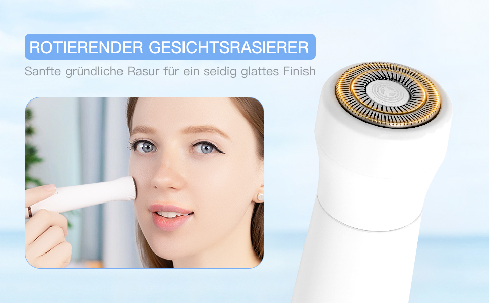 Електричний триммер для волосся на обличчі 3-в-1 для жінок. Триммер для брів, обличчя, тіла. Бездротовий, водонепроникний. Білий