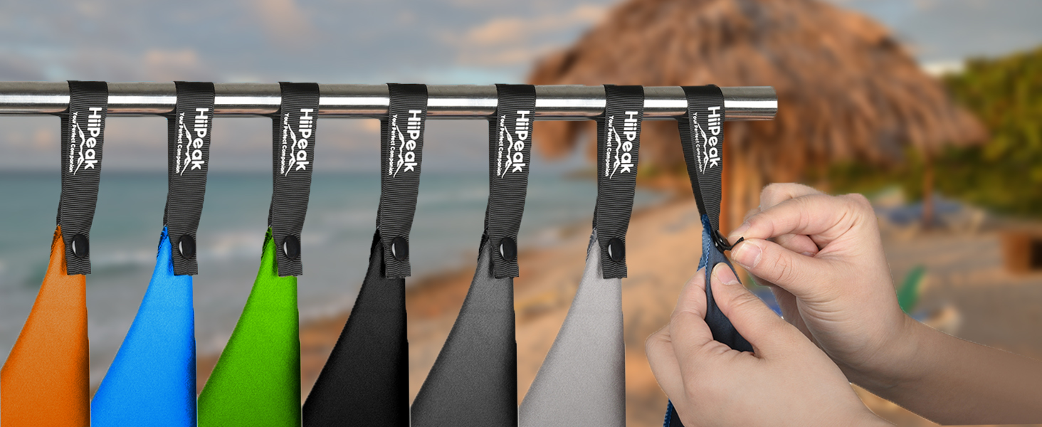 Рушник з мікрофібри HiiPeak: компактний, легкий, швидковисихаючий (50x30 см, помаранчевий)