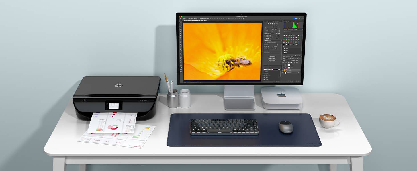 Килимок для миші SATECHI преміум PU блакитний 68x31.5 см для офісу та дому