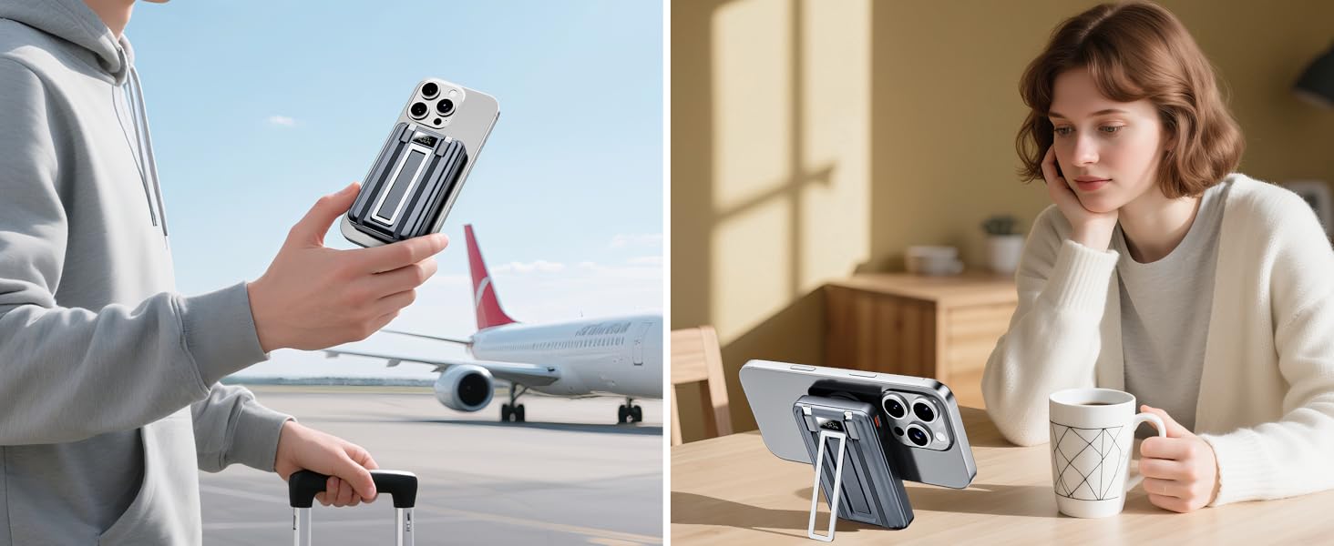 Power Bank Magsafe 10000mAh з USB-C, 20W PD, бездротова зарядка для iPhone, Apple Watch, AirPods (Чорний)