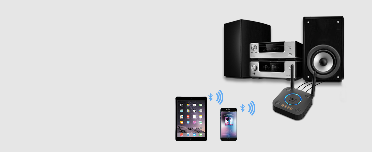 1Mii Bluetooth 5.1 Аудіо Адаптер з Низькою Затримкою aptX, 3D Surround, Підтримка RCA/3.5mm/Coaxial для Підсилювачів та Колонок