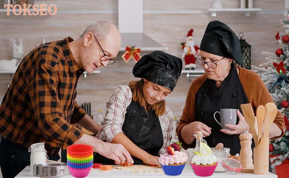 28 Формочки для мафінів з силікону, 6 типів, багаторазові, антипригарні, для випічки, кольорові