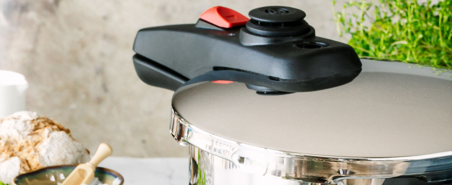 Каструля-скороварка BRA Allure 6 л з нержавіючої сталі 18/10, 2 програми приготування та блокування відкривання, для всіх типів кухонь